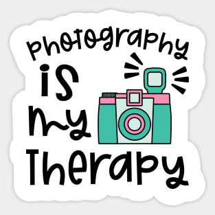 Photography Is My Therapy Camera Sticker